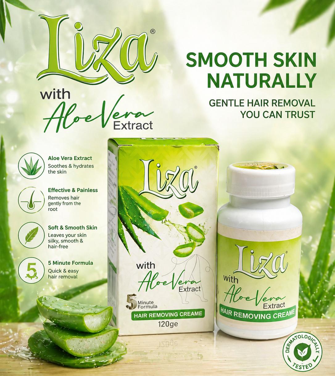 Liza Premium Hair Removing Cream - Aloe Vera Jar (120g)