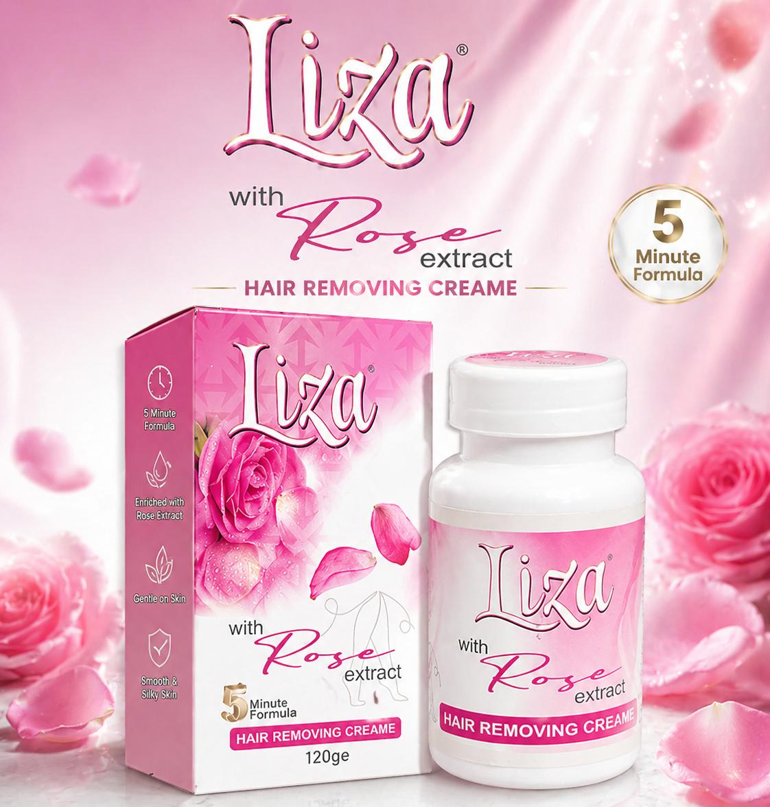 Liza Premium Hair Removing Cream - Rose Jar (120g)