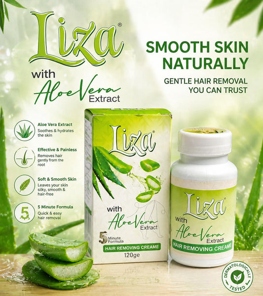 Liza Premium Hair Removing Cream - Aloe Vera Jar (120g)